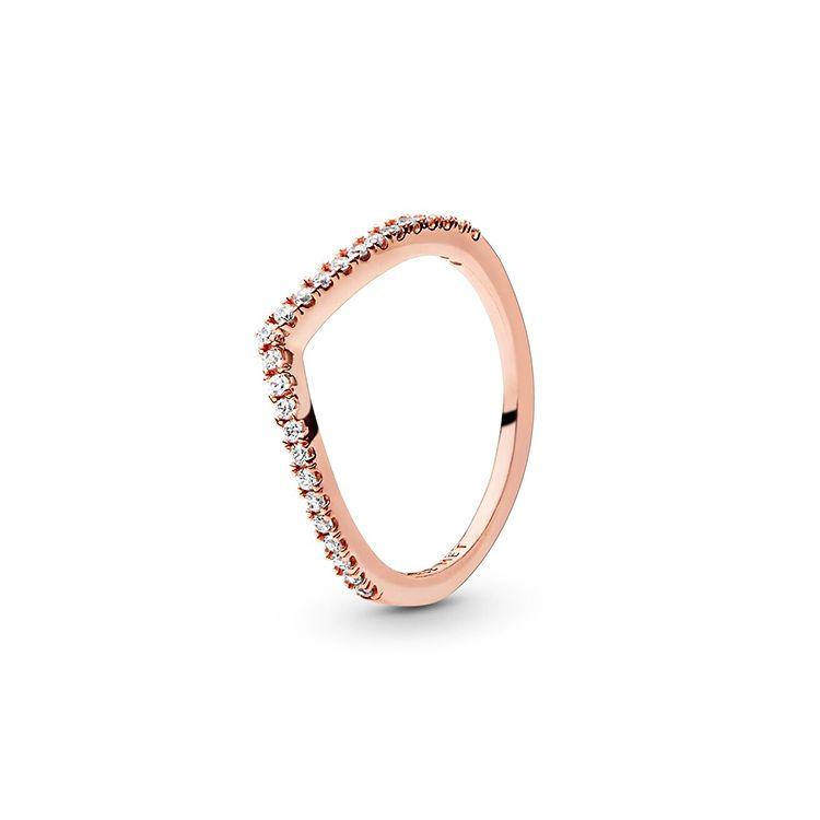 Pandora Small Luxury Wish Sparkling Ring Women ring Rose-Gold 186316CZ