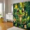 Charming Frog in Enchanted Forest Waterproof Shower Curtain for Modern Bathroom Decor, Stylish and Durable, Perfect for Home Use