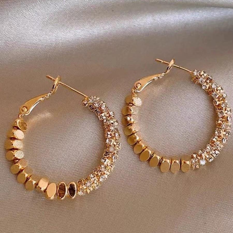 Broken Silver Unique Ring Earrings Light Luxury Design Ear Buckle 1111 New Popular High-end Earrings