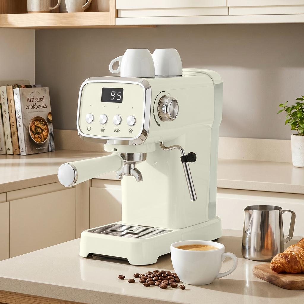 Portafilter Machine 20 Bar Espresso Machine With Milk Frother And 1.2L Removable Water Tank For Espresso