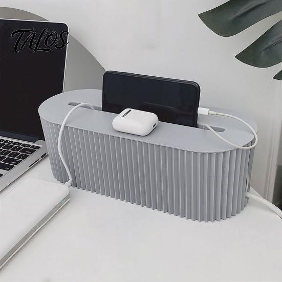 Desktop Cable Organizer Management Box, with Cover, Power Strip And Electrical Fireproof Cord Box Organizer, for Home Office Wire Storage