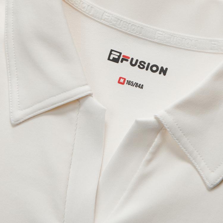 Fila Fusion Workwear Slim Fit Solid Color Polo Shirt Women Tops T11W623107BWT