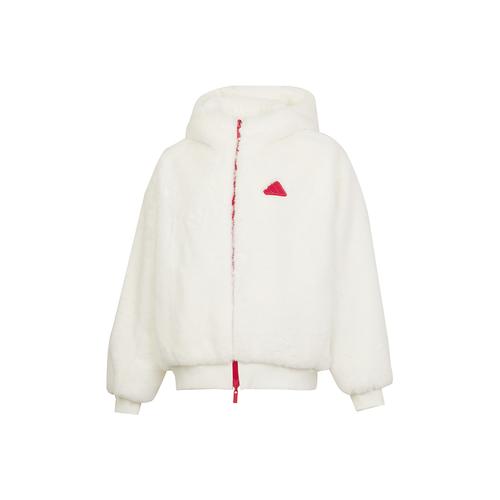adidas Sports Windproof Casual Hooded Long-Sleeve Jacket for Women, White L