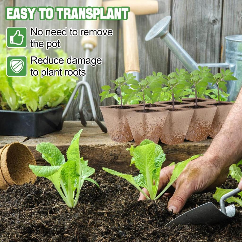Biodegradable Seedlings Pots Garden Plant Nursery Pot with Drainage Holes Flower Vegetable Seed Starting Trays Gardening Tool
