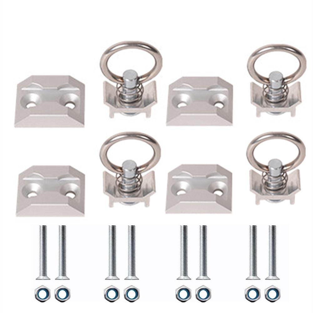 4Pack Round/Square Tie Down Anchor Point Kit Bolt On Track Fitting with Quick Release Compatible with Pickup Truck