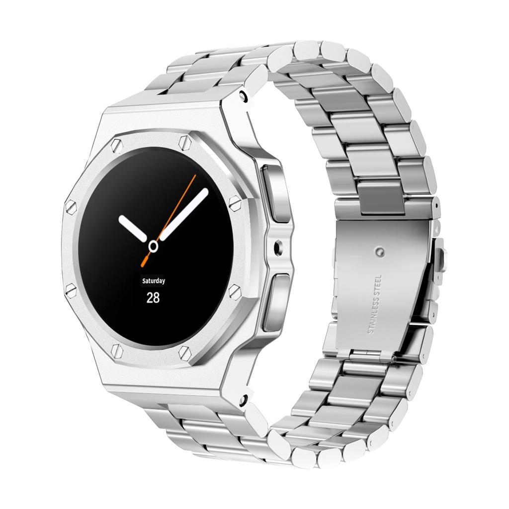 Zestaw Luksusowej Modyfikacji Do Samsung Watch 8 40mm 44mm Metalowa Koperta+Gumowy Pasek Do Watch 8 Classic 46mm Zestaw do Przeróbki Akcesoria
