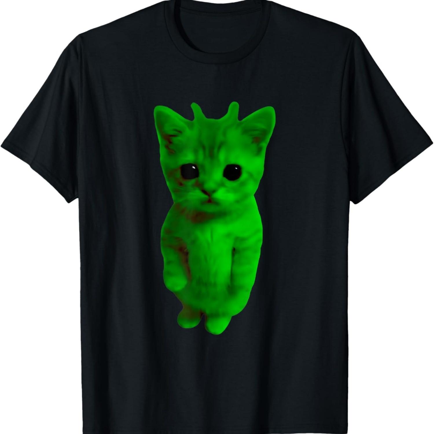 Gnarp Cat Silly Alien Cat Meme Brainrot Meme Funny Funny Cat T-Shirt(3) S чёрный