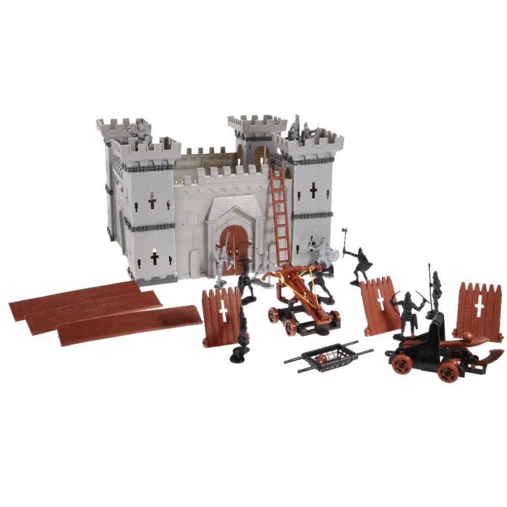56 dílů 3D hrad Stavebnice Rytířský střet Herní sada Dětské DIY montážní hračky