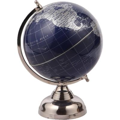 Pädagogischer Globus, handgefertigt, pädagogischer Globus, Metallsockel, Heimdekoration, Bürodekoration, Geschenkzweck, 8-Zoll-Globus, politischer Weltglobus  (8 Zoll Globus Blau)