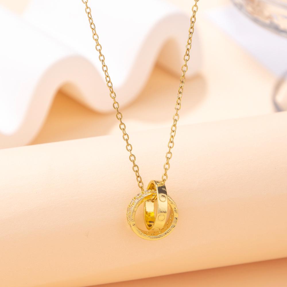 Elegant Women's Fu Character Pendant Necklace - Light Luxury Clavicle Sweater Chain with Unique Design
