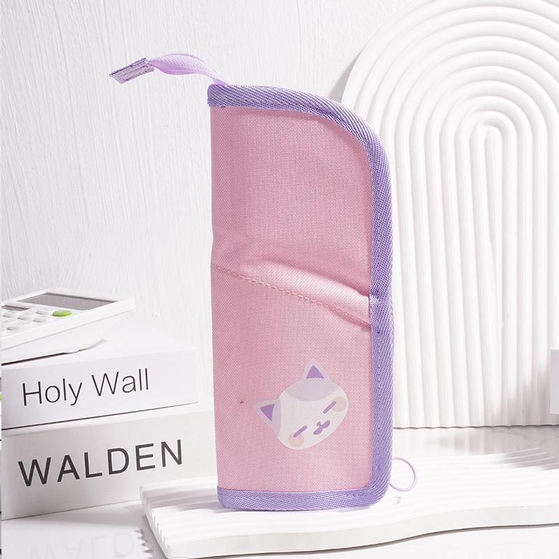 

Creative Cartoon Pencil Bag Holder for Primary Office School Students Supplies Gift Cloth Art Convenient Kawai Stationery Bag розовый