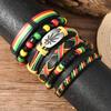 Cross-border e-commerce new fashion woven combination six-piece set maple leaf red, yellow and green hand rope European and American popular bracelet