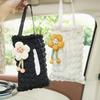 Cute Creative Sunflower Puff Grid Hanging Backseat Car Tissue Box