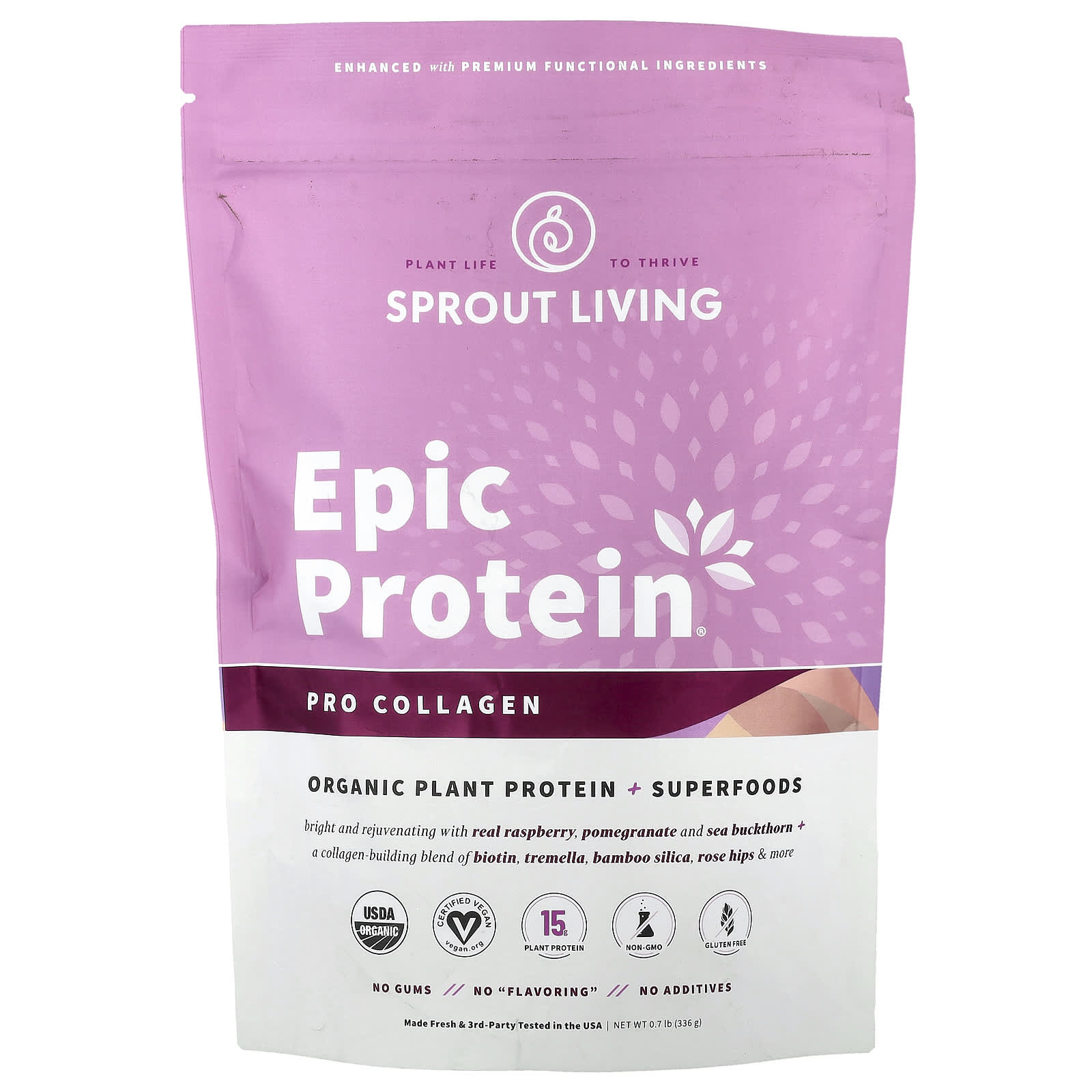 

Epic Protein®, Pro-Collagen, Organic Plant Protein + Superfoods, 336G (0.7Lb)