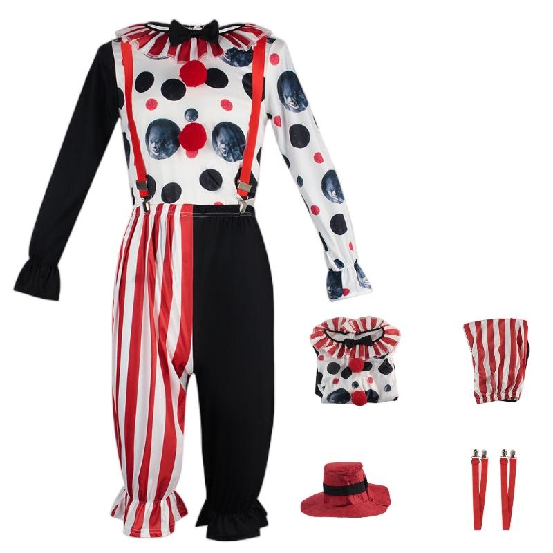 Circus Clown Cosplay Costume Halloween Party Props Funny Stage Performance Suit