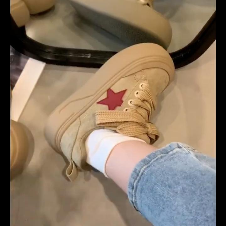 

Туфли на платформе в стиле ретро, женская новая весенне-осенняя повседневная обувь для хлеба, универсальная обувь для уличной морали, обувь для сноуборда 35 красный