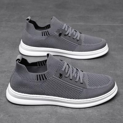 Board Shoes Men's New Flying Woven Surface Soft Sole Comfortable Casual Shoes Trend Light Fashion Men's Shoes