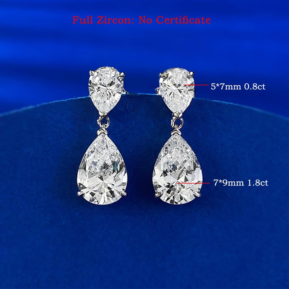 

GRA Certified 5cttw Waterdrop Moissanite Drop Earrings for Women 925 Sterling Silver Pear Cut Diamond Stud Earring Bride Jewelry s925 silver