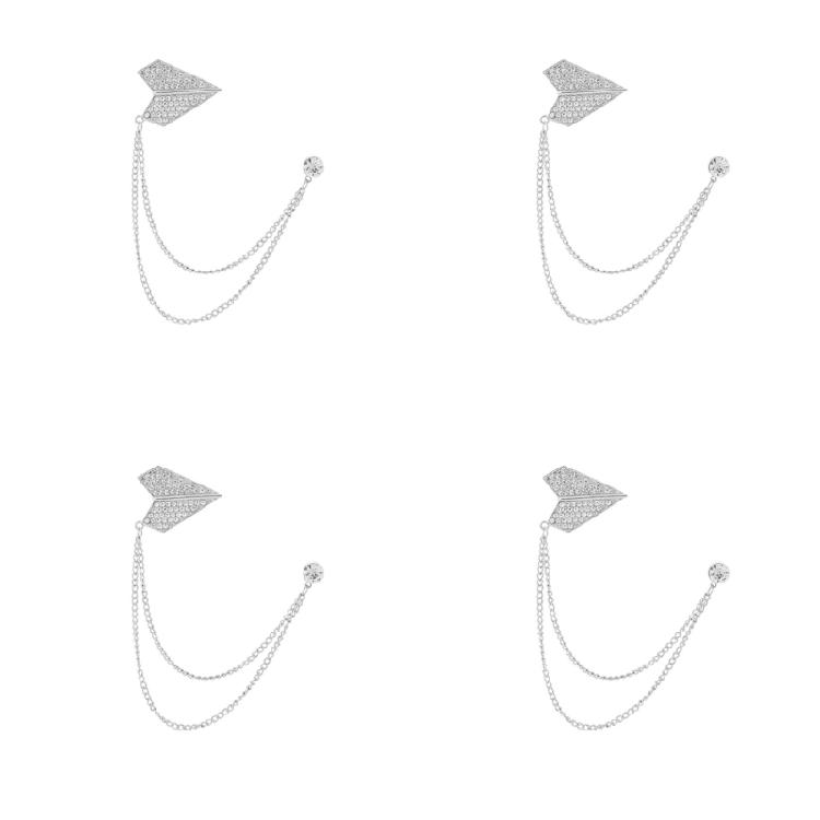 4Pcs Secure Fastening Lapel Accessories Gold/Silver Wedding Brooch For Business Travelers Corporate Gatherings