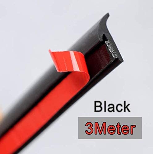 LDXXix Universal Car Rubber Seal Strip Slant T Type Auto Seal Rubber Weatherstrip Edge Trim Black Front Bumper - 3Meterblack