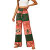 Women's Casual Straight Leg Pants with Elastic Waistband and Pockets for Everyday Wear