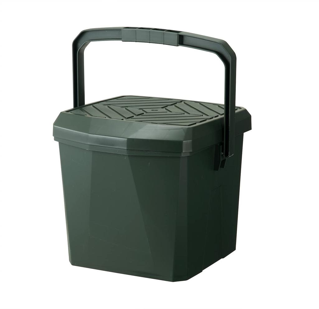 Shinki Gosei Tombo Bucket with Inner Step and 18 Moss Width 34 X Depth X Height Car Made In Japan Bucket, Storage, Chair, Stool, Lid, Liters, Green,