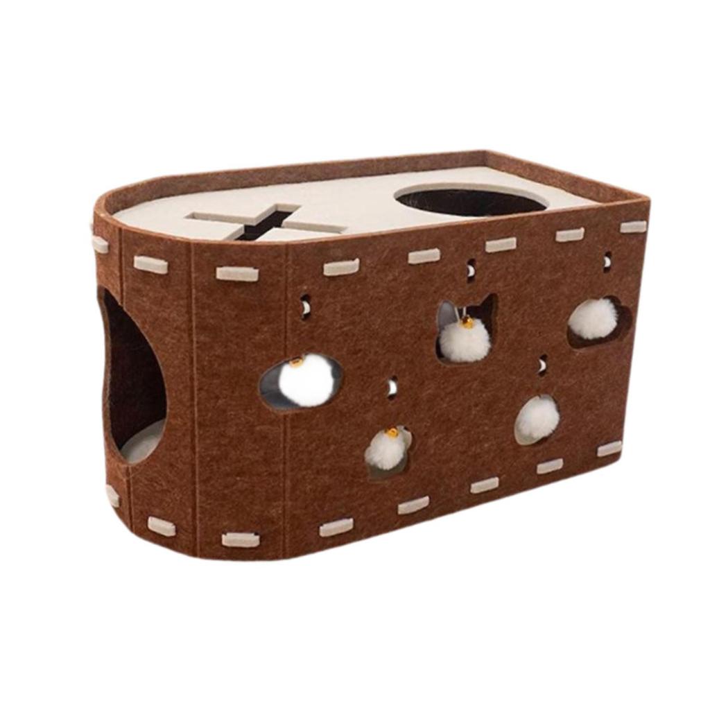 Cat House Furniture Protection Scratch Pad Wear Resistant with Interactive Peek Hole Breathable Pet Accessory for Multiple Cats