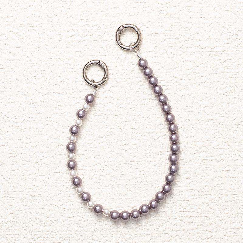 

Новый серо-фиолетовый шнурок для телефона с сердечком-феей: Жемчужный ремешок на запястье с защитой от падения и высококлассным внешним видом Phone Lanyard