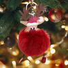 Christmas Deer Keychain Cute Reindeer Pom Pom Keyring Faux Fur Fluffy Plush Ball Charm for Handbag Backpack Purse Accessory