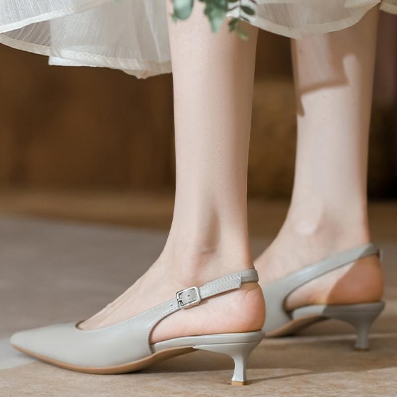 Nowe sandały damskie szpiczasty nosek pantofle czółenka buty ślubne niskie obcasy buty wyjściowe Slip on czarne buty damskie