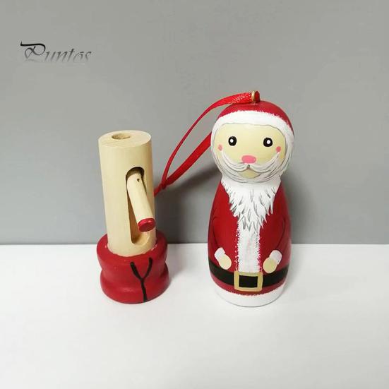 2Pcs/Set Christmas Santa Hanging Decoration Wood Crafts Reusable Holiday Decor Xmas Tree Grandpa Granny Ornament Pendant Party Supplies Gift
