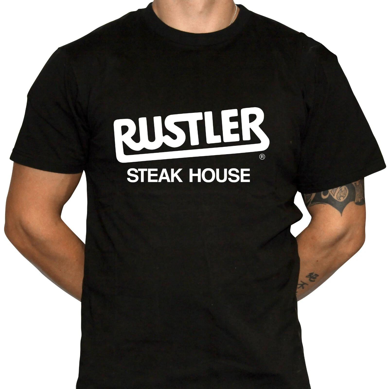 Rustler Steak House T-Shirt - Defunct Restaurant - 100% Preshrunk Cotton T-Shirt S
