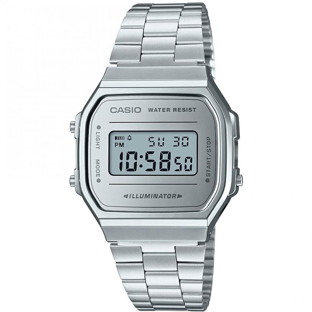 Casio A168WEM-7DF Digital Quartz Silver Stainless Steel Uni Watch
