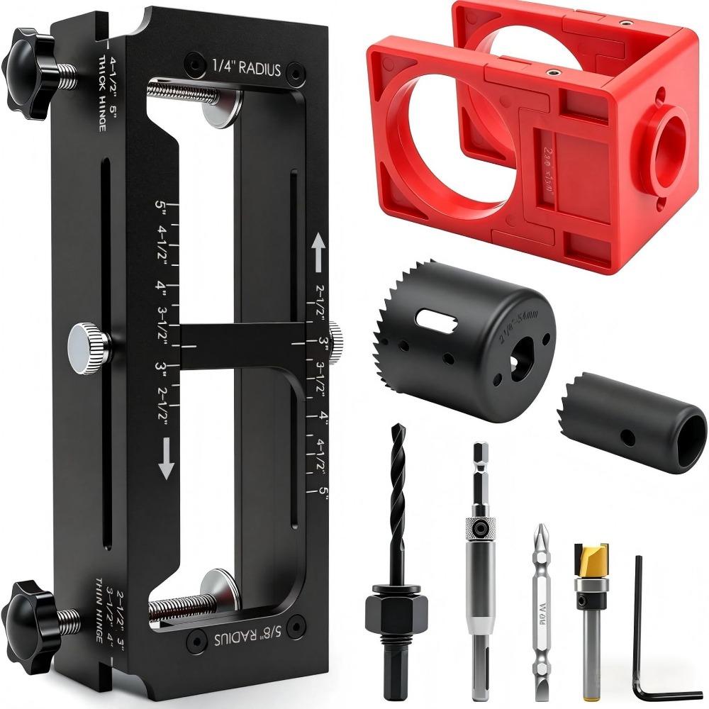 High Accuracy Door Hinge Jig Aluminum Zinc Zinc Alloy Hinge Drilling Locator Template Cabinet