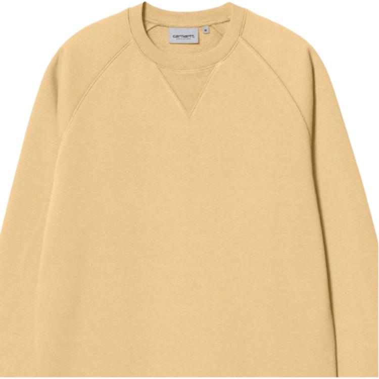 Carhartt WIP SS23 Logo Print Pullover Crewneck Sweatshirt Men Sweatshirt Yellow I026383-1NS-XX