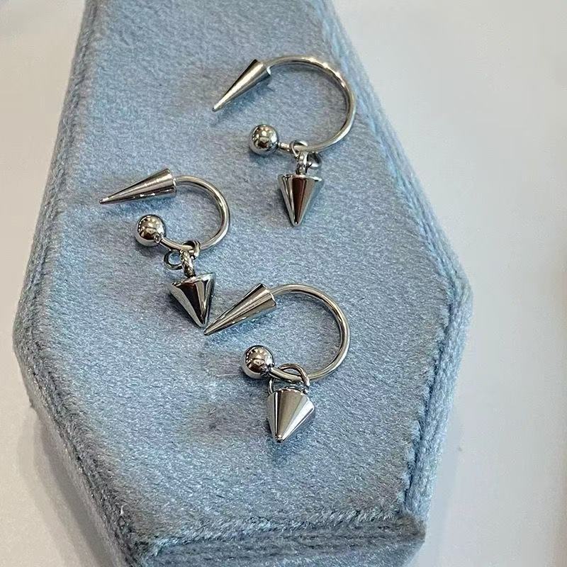 Detachable Stainless Steel Curved Barbell Threaded Spike Eyebrow Cartilage Piercing Earrings For Women Y2K Party Jewelry Gifts