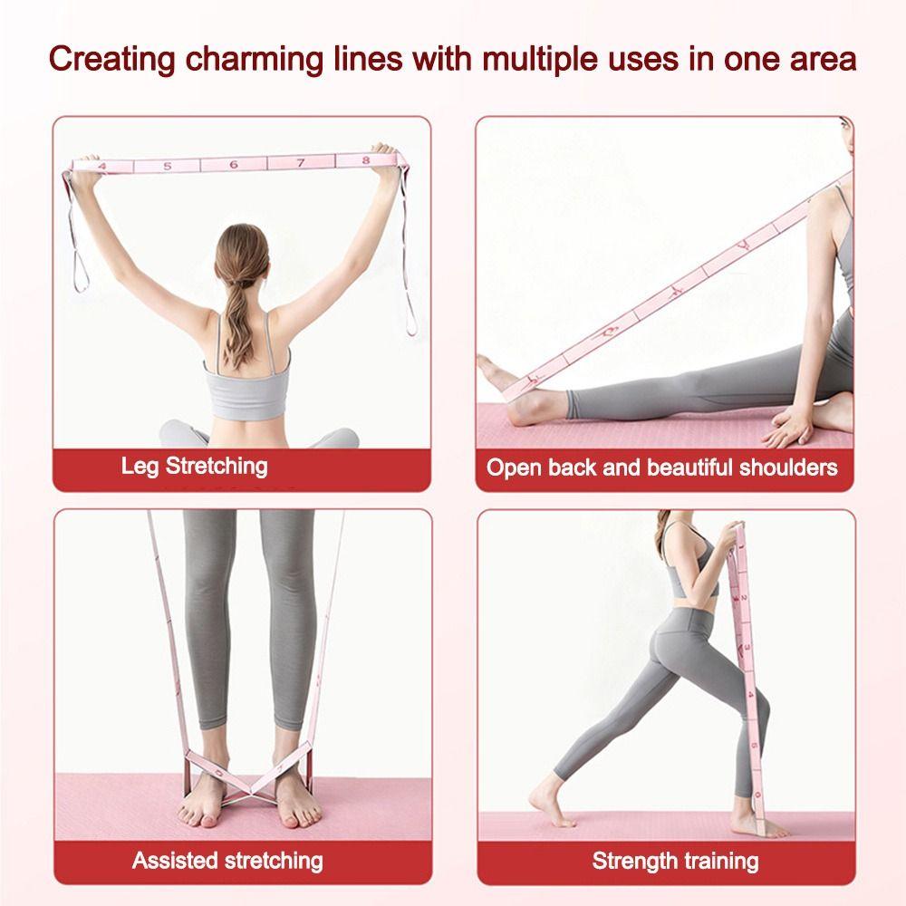 Elastic Yoga Stretching Belt Digital 10/12 Grid Resistance Band Adjustable Yoga Pull Strap for Yoga Latin Dance Gymnastics