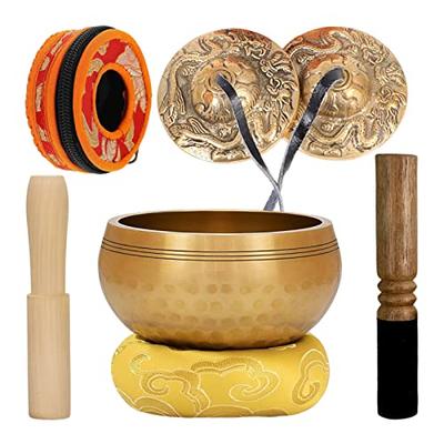 Heizi Tingsha Singing Bowl 6-Piece Set for Yoga, Meditation, Beginners, Healing, and Purification (6-Piece Set with Dragon God Design)