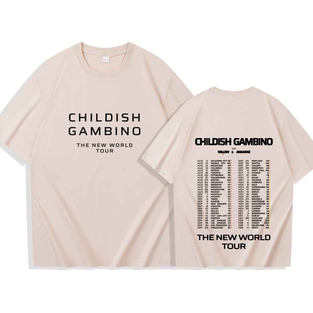 Childish Gambino The World Tour T-shirt Women O-neck Summer Casual Shirt Oversized T Shirt for Men Regular Printing