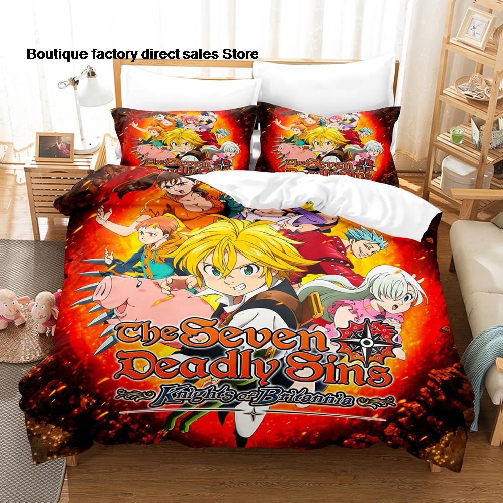 The Seven Deadly Sins Bedding Set 3D Printed Duvet Cover Pillowcase For Otaku Bedroom Home Textile Twin Full Queen King Size
