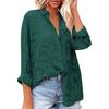 Luxurious Jacquard Sheer Blouse - Stylish Button-down with Elegant Long Sleeves - Perfect for Spring and Fall Closets!