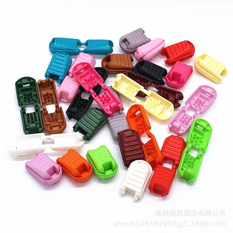 Colorful Plastic Button Tail Clip Bell Rope Stopper Elastic Shoelace Adjustment Buckle