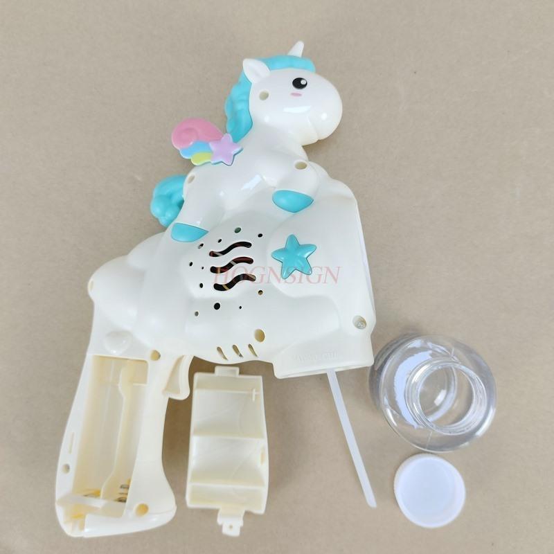 Unicorn Blowing Bubble Machine Baby And Children'S Handheld Non Toxic Electric Net Red  New Gatling Gun Toy