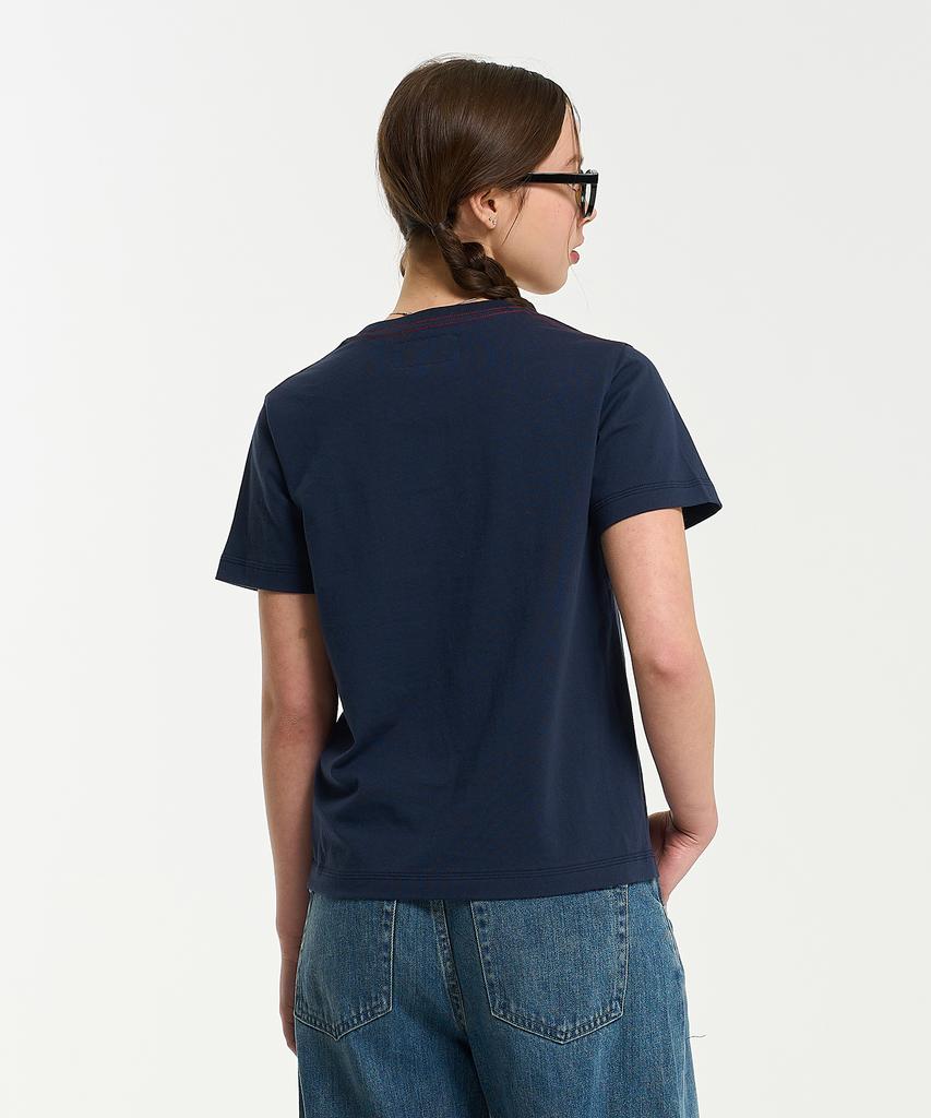 AECA (Woman) Color Chain Stitch Aeca Sports Half Sleeve Tee-Navy
