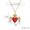 Love Wings Pendant Necklace for Women, European and American INS Fashion Versatile, Copper Plated Real Gold Zircon Drip Oil