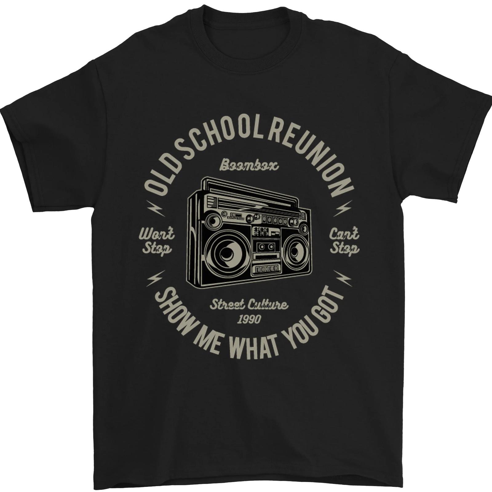 Old School Reunion Ghettoblaster Music DJ Mens T-shirt Cotton XL
