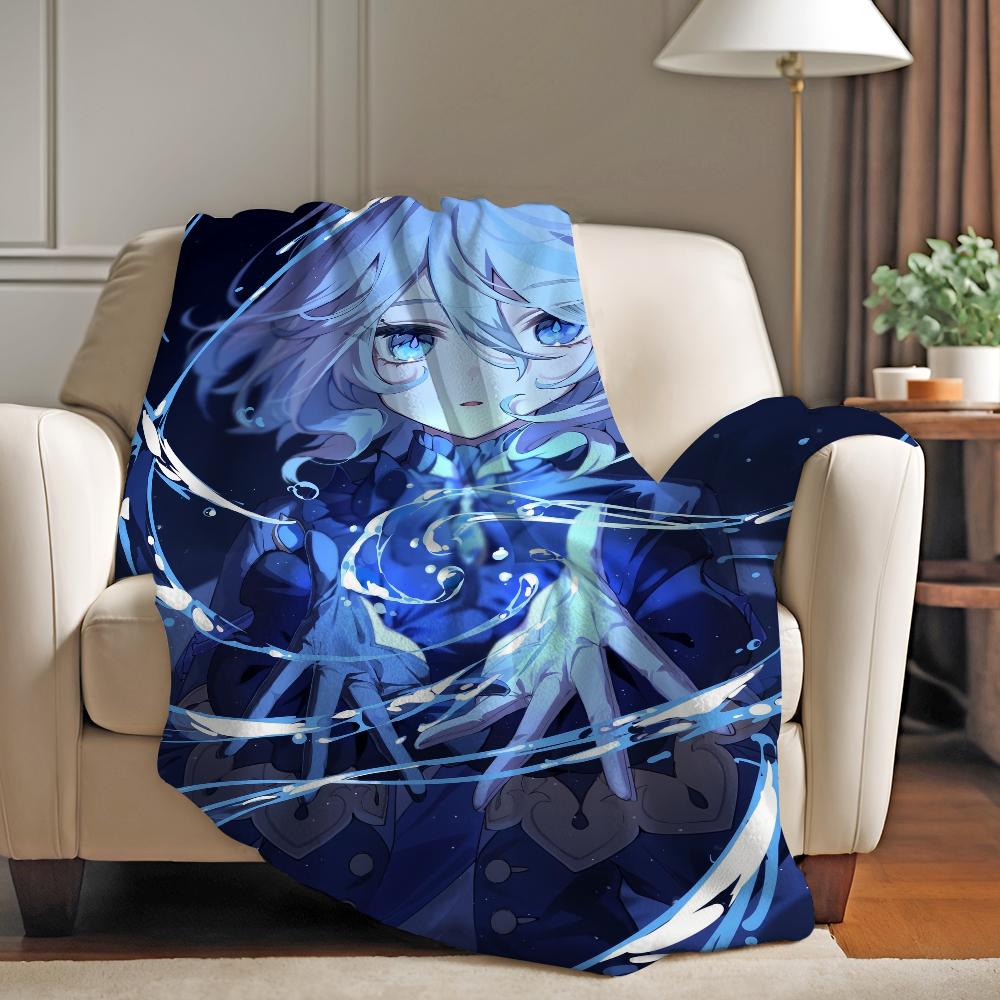 Genshin Impact Game Furina Blanket Soft and Skin Friendly For Couch Bed Napping Bedspread All Seasons Comforter