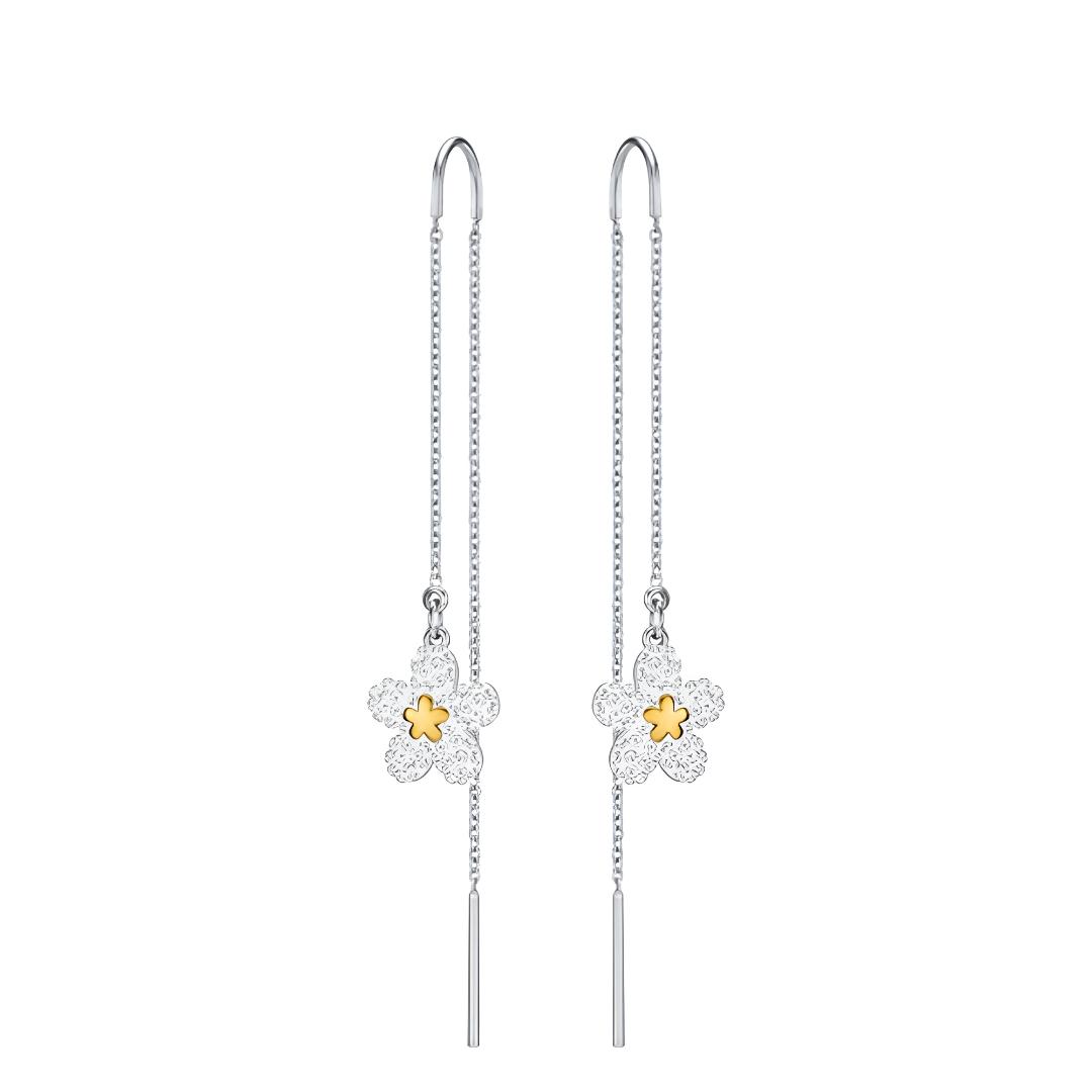 Swarovski Flower Shaped Tough Imitation Crystal Alloy Women Jewelry Silver 5397480 Box (Random Color)