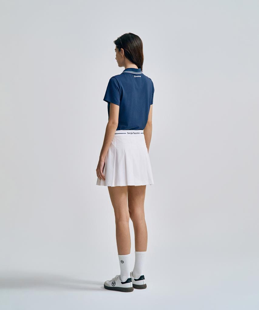 SERGIO TACCHINI W Classic Wide Pleated Skirt (White)