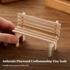 Miniature Fir Wood Bench Rustic for Shelf Decor, Craft Aficionados